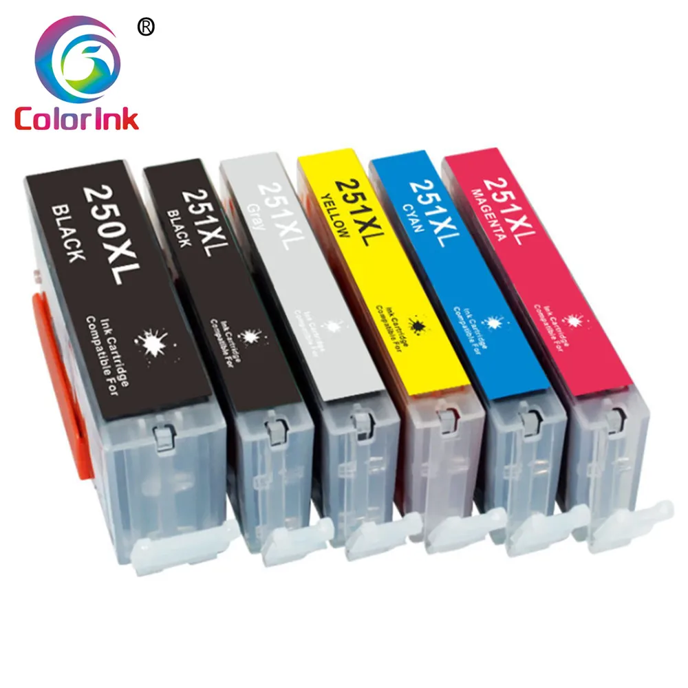 Чернильный картридж ColorInk 6PK PGI250XL CLI251XL для принтера Canon 250 251 PIXMA MX922 MG7520 MG5520 MG5420 7120 6320