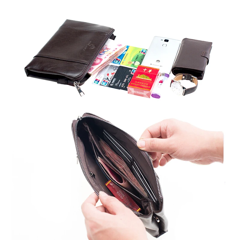 Luxury Wallets PU Leather Male Purse Business Cluth Men Long Wallet Business Designer Brand Mens Handy Bag Carteira Masculina