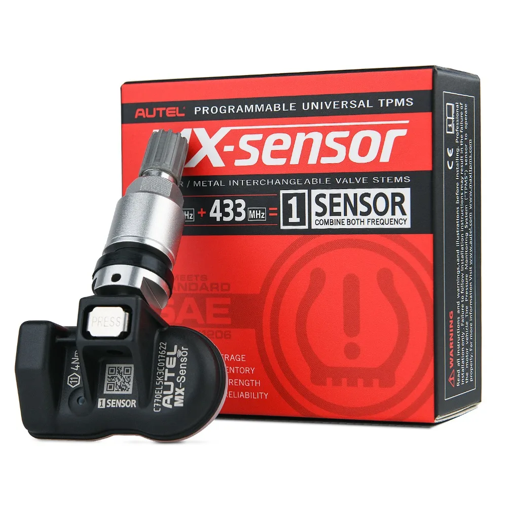 Autel TPMS сенсор mx-сенсор 2 в 1 Инструменты для ремонта шин TPMS сенсор Поддержка программирование с TS501 TS508 равный 433 МГц+ 315 МГц