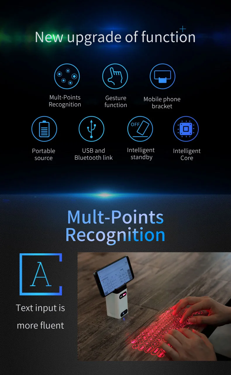 Bluetooth Виртуальная лазерная клавиатура беспроводная проекция мини-клавиатура портативная для компьютера телефона коврик для ноутбука с функцией мыши