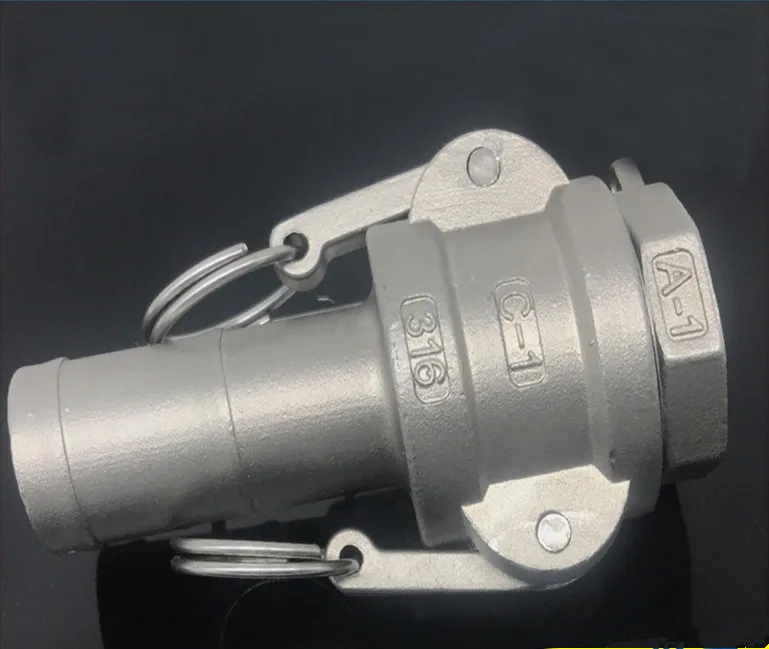 Штуцер для быстрого подключения шланга хвостовик 304 стальной Тип C + розетка Camlock