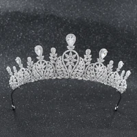 2019 new crystals cz cubic zirconia wedding bridal royal tiara diadem crown women prom hair jewelry accessories ch10063
