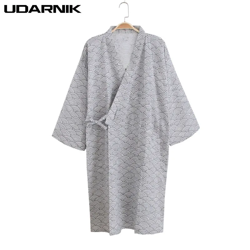 Мужской хлопковый пояс японский халат кимоно вечерние пижамы полосатые с