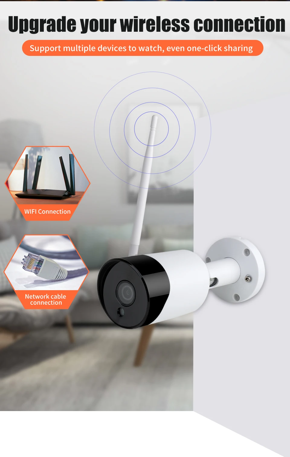 H.265+ IP камера Wi-Fi 1080 P наружная система видеонаблюдения P2P телефон Удаленный 2.0MP беспроводная камера видеонаблюдения