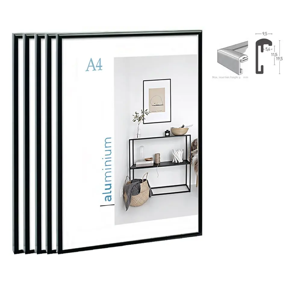 5 шт. пакет классический супер узкий алюминиевый А4 плакат рамка для подвешивания
