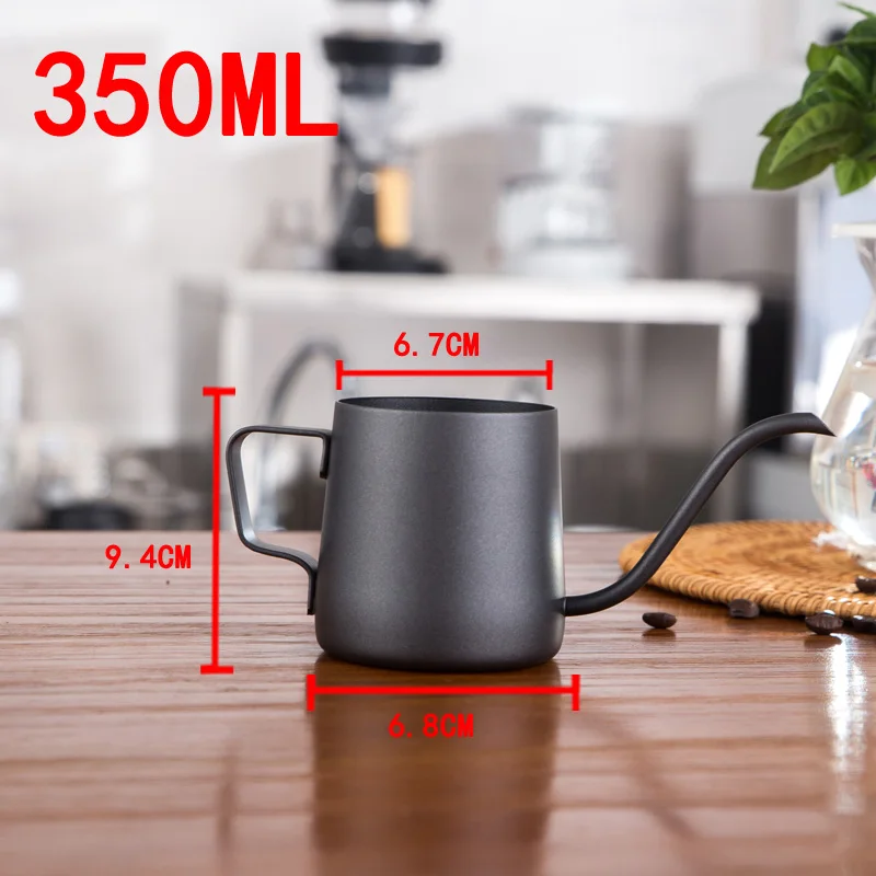 350ml black YRP 250 мл/350 мл чайник для кофе из нержавеющей стали кувшин капельные чайники с длинным гусиным носиком Pour Hario кофейник для кухонного инструмента - Цвет: 350ml black