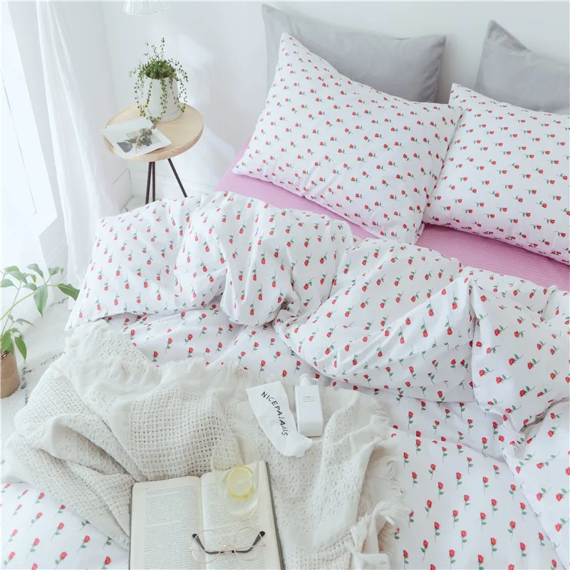 Красный классический Постельное белье 2 Размеры цветком комплект постельного