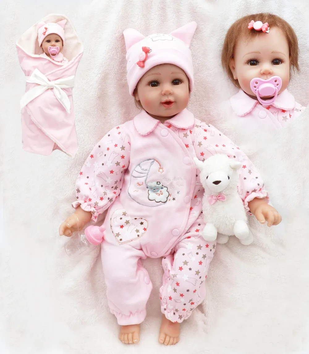 Силиконовые куклы Bebes reborn 20 дюймов babies с розовой упаковкой для младенцев Детские