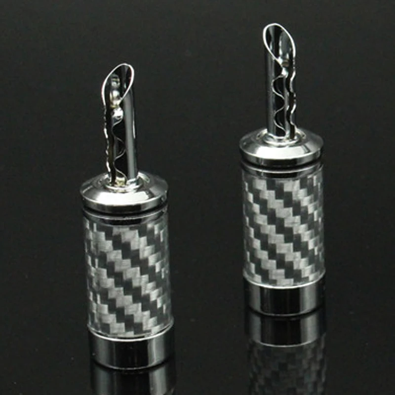 

4Pcs High Quality HIFI rhodiumr Plated Carbon Fiber Speaker Cable BFA Banana Male Amplifier Terminal Jack Plug Audio Connector