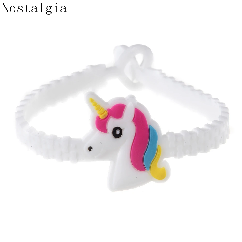 Милые силиконовые браслеты в виде единорога 6 шт. смешанные стили резиновые