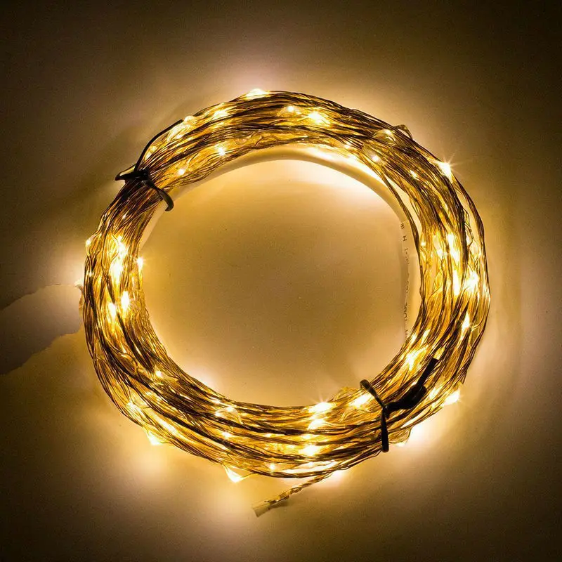 5 в 10 м 100Led USB светодиодная Серебряная гирлянда Звездные огни микро лоза Луна