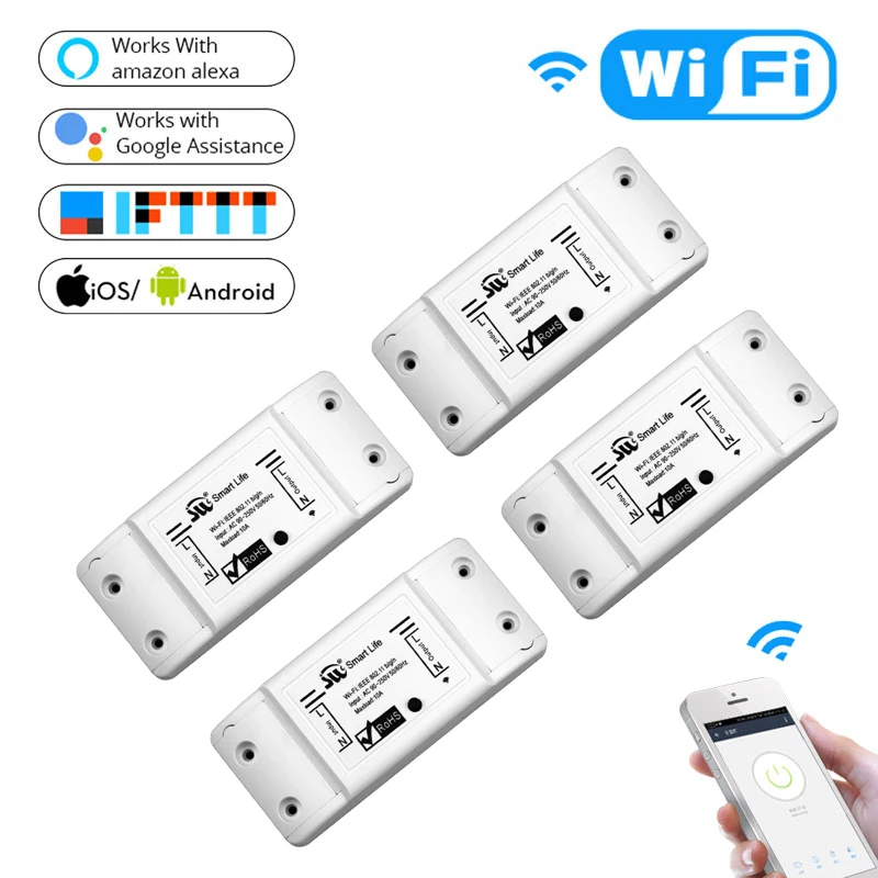 Умный выключатель универсальный беспроводной с Wi Fi и дистанционным управлением