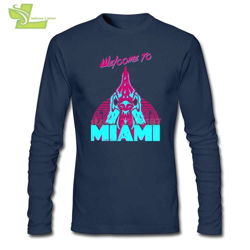 Добро пожаловать в Майами горячей линии футболки Miami Для мужчин с длинным рукавом