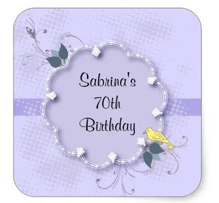 

1.5inch DI70th Birthday Party DIY Text Square Sticker (2)