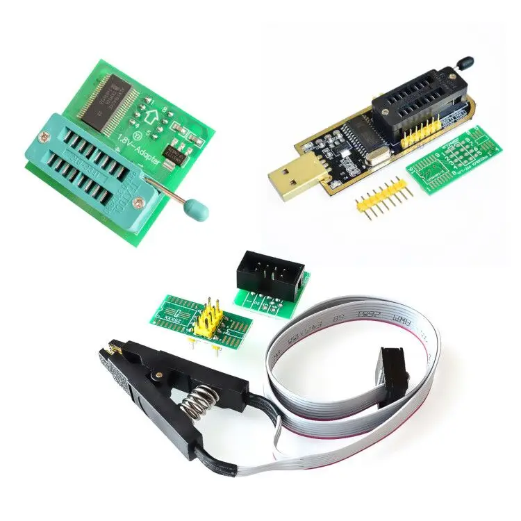 CH341A серия EEPROM флэш-память биос USB SOP8 тестовый зажим для программирования EEPROM+ 2 адаптера 1,8 в адаптер для Iphone или материнской платы