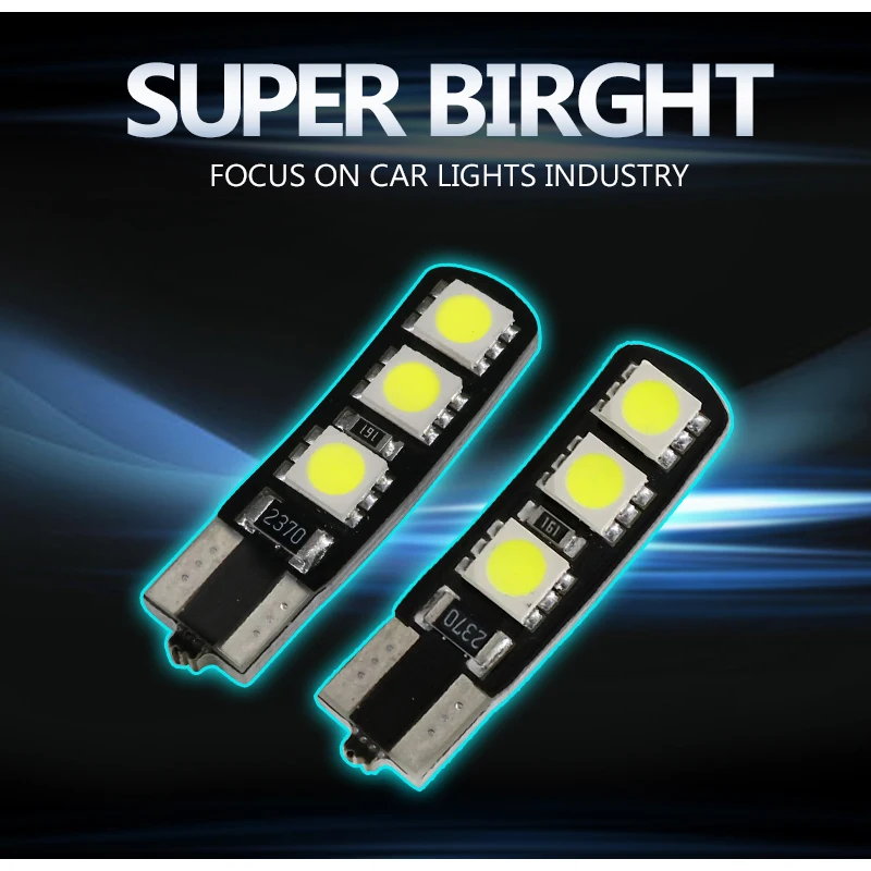 HLXG 10 шт. 6SMD T10 LED W5W 192 194 автомобильный клиновидный парковочный боковой свет