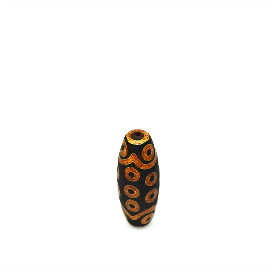 

Tibet 21 eyes agate DZI 21*56mm gold yellow lines inlaid old black beads men and women jewelry DIY Free Shipping