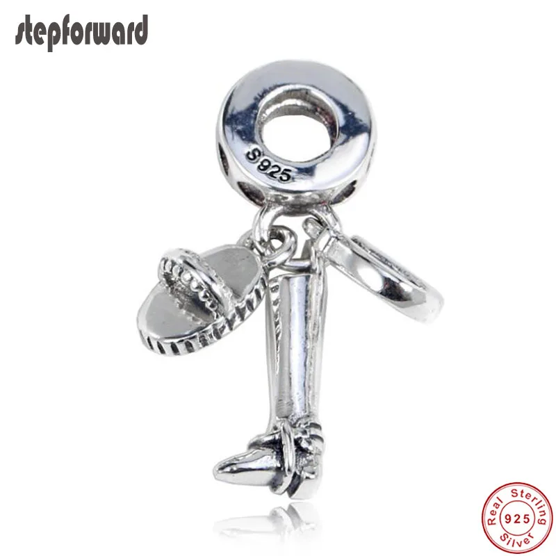 

Sporty High Quality Antique 925 Sterling Silver Boot Hanging Charm Fit Bracelet
