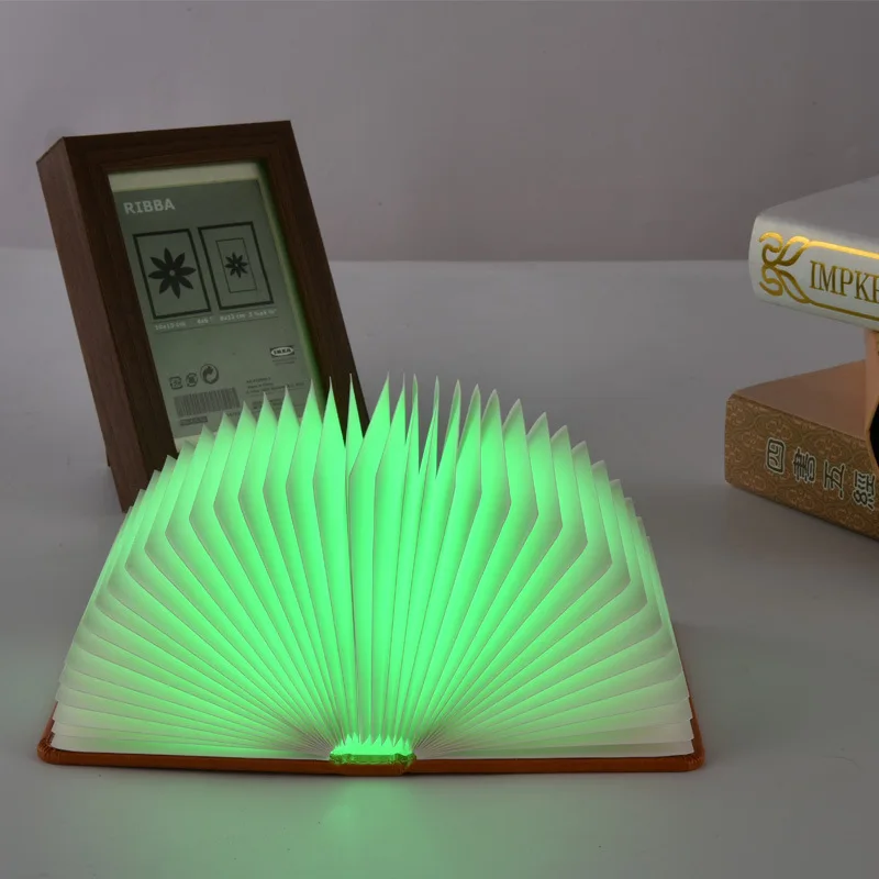 Складные страницы Led форма книги ночник портативный свет USB перезаряжаемые