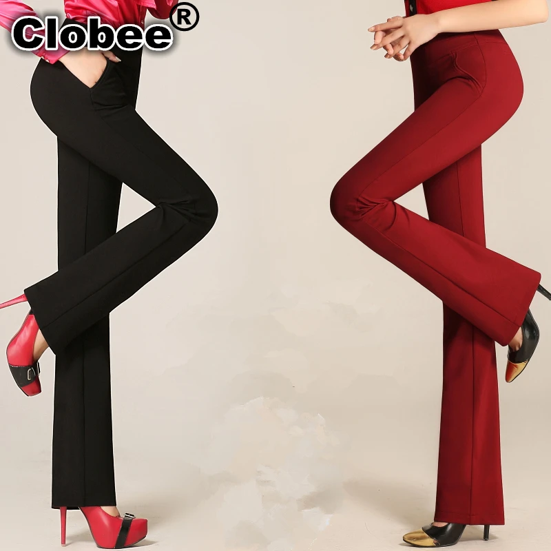 Новинка 2018 женские зимние эластичные офисные брюки с высокой талией деловые