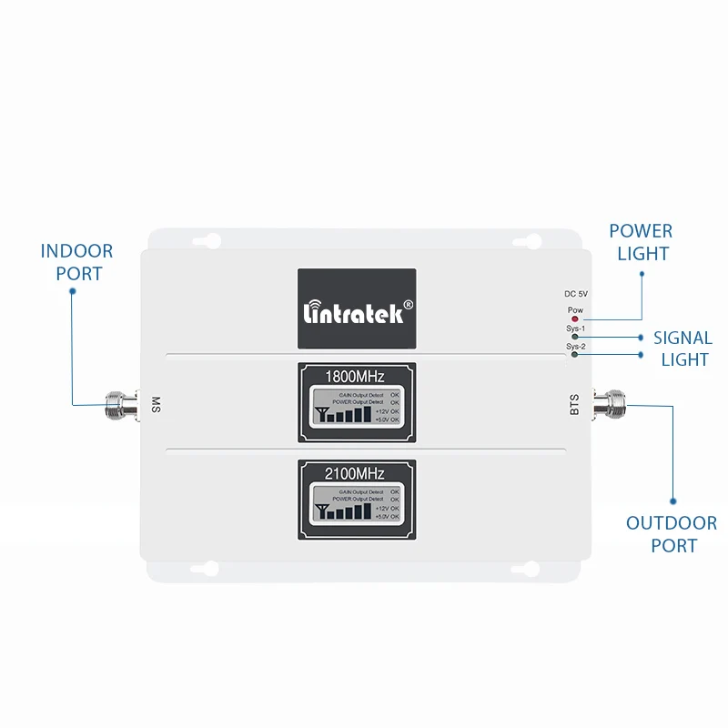 Lintratek повторитель сигнала 1800 2100 3g 4G усилитель LTE МГц Репитер двухдиапазонный DCS WCDMA