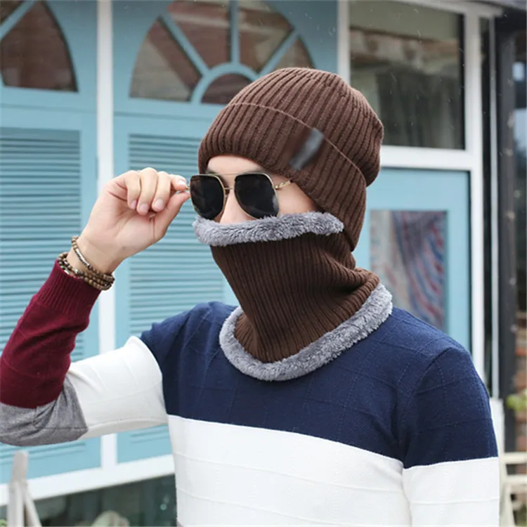 Зимняя вязаная шапка шарф зимние шапки для мужчин мужская Skullies Beanies на День