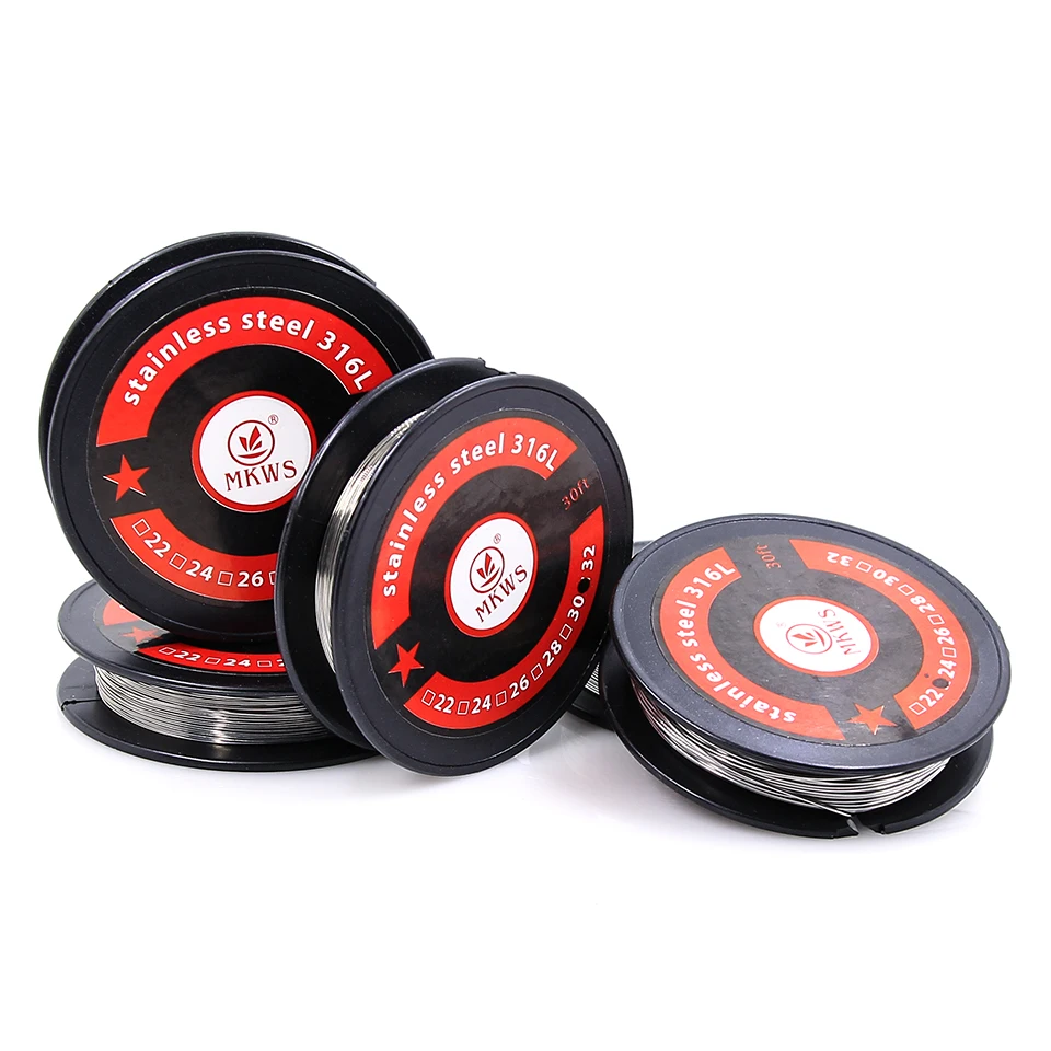 Проволока MKWS из нержавеющей стали ss316 30FT 22ga 24ga 26ga 28ga 30ga 32ga 100FT 36ga 38ga 40ga 10 м 30 катушка