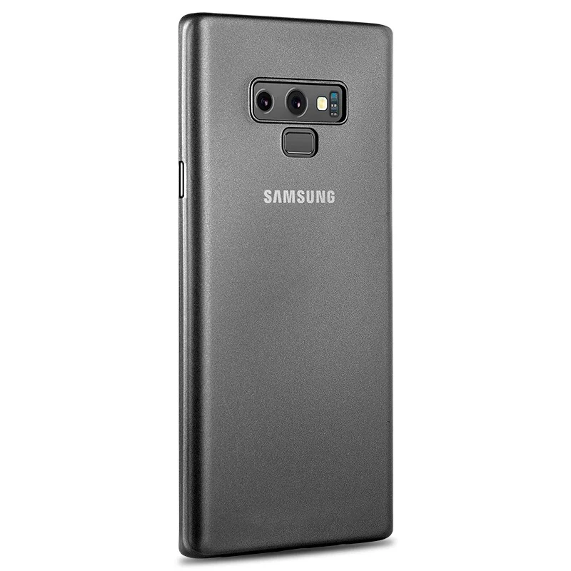 Черный 0,3 мм ультра тонкий чехол для телефона samsung Galaxy S8 S9 Plus Note 8 9 матовая прозрачная жесткая полная крышка тонкий чехол для телефона - Цвет: Черный