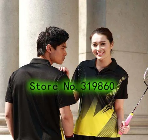 Wholesale New arrival 2014 new badminton clothing for male and female quick-drying lapel T-shirt SB47199 | Мужская одежда