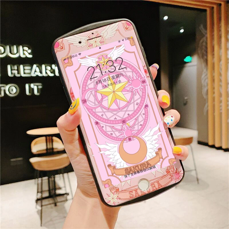 Для iphone XS max XR X милый мягкий чехол Sailor Moon + стеклянная пленка для экрана 8 plus 7 Plus 6 S