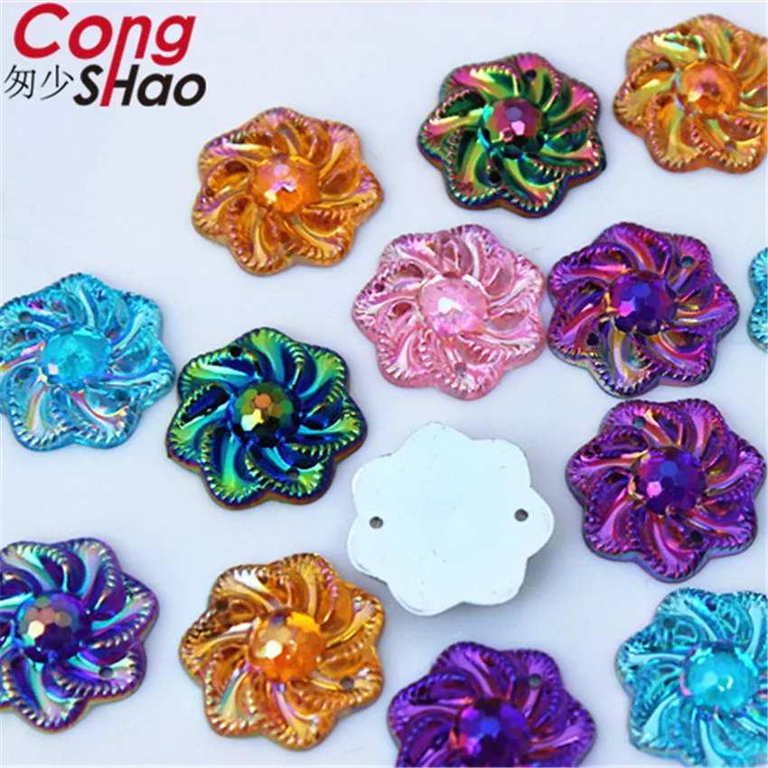 Цветные акриловые стразы Cong Shao 100 шт. 20 мм AB Кристальные камни для одежды пуговицы
