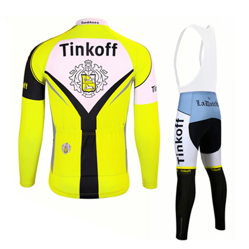 Зимняя Теплая Флисовая 2018 профессиональная команда Tinkoff Велоспорт Джерси/желтая