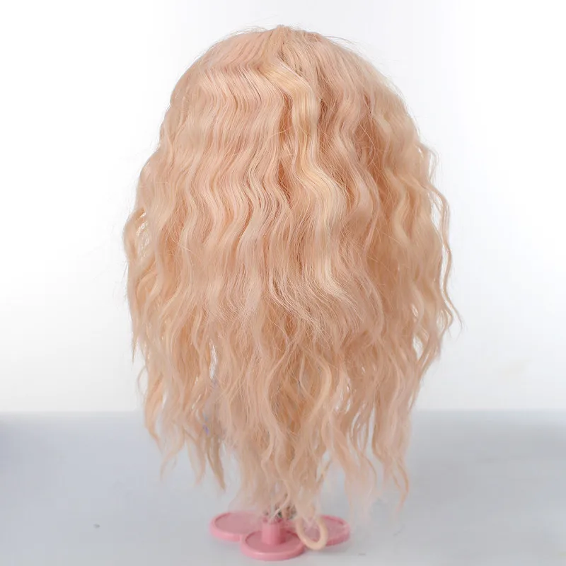 

Heat Resistant Synthetic Light Gold Blonde Afro Wavy Curly Doll Wig hair with bangs for Bly the Dolls Wigs Accessories