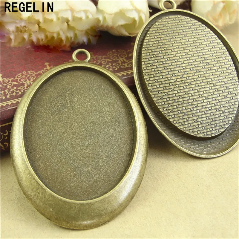 REGELIN античный бронзовый сплав (диаметр 30*40 мм) Овальная оправа 5 штук/Лот Кабошон