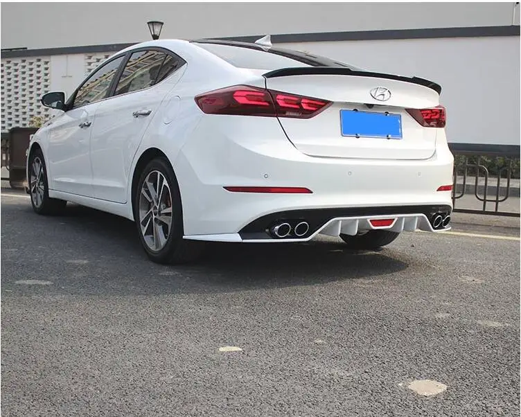 Для hyundai Elantra ABS задний бампер диффузор протектор для- Elantra обвес бампер задний передний Лопата губы задний спойлер