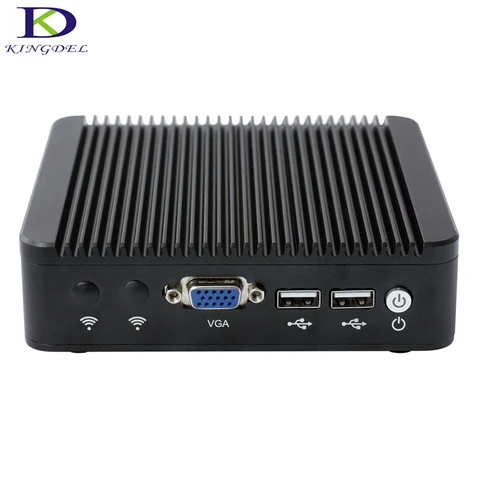 Мини-компьютер без вентилятора, Intel Celeron J1900 Quad Core с ОЗУ + SSD,Intel HD Graphics, 4 * LAN,1 * VGA,2 * USB 2,0