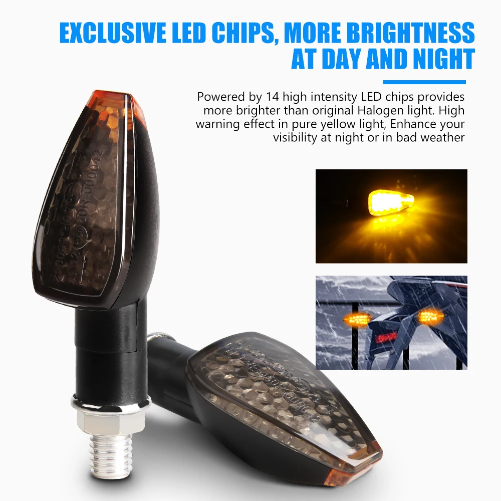 1 пара мотоциклетные поворотные сигнальные огни треугольные светодиодные