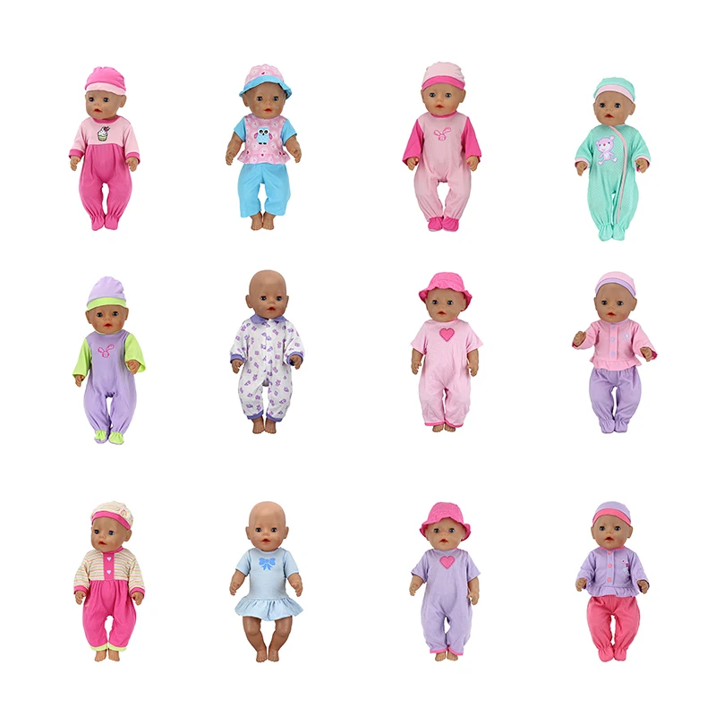 15 style choose Doll Clothes  Fit 17 inch 43cm Doll Clothes Born Baby Doll Clothes For Baby Birthday Festival Gift
