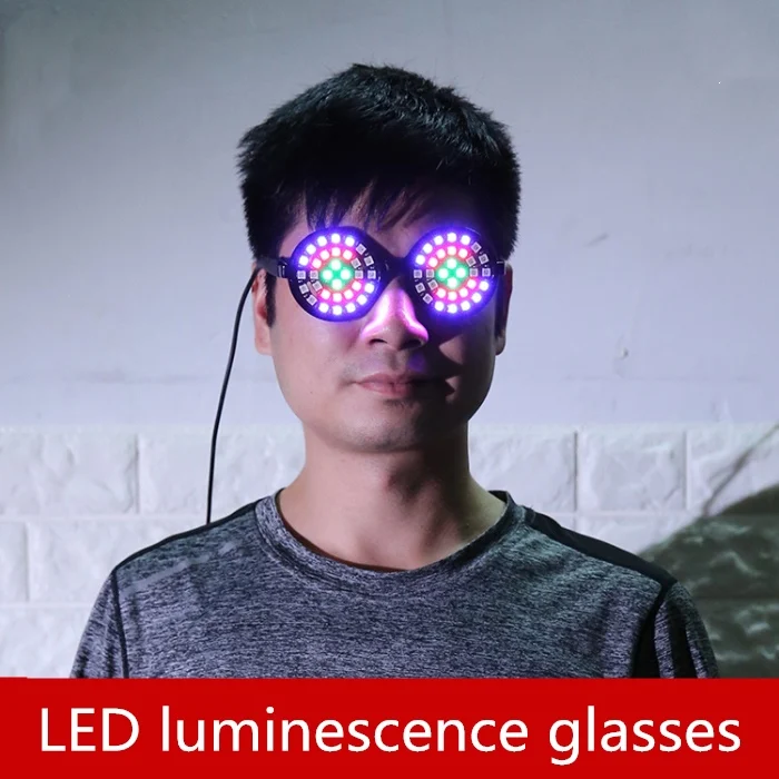 

9527 New Flash LED Glasses Multicolor Conversion LED light-emitting glasses Music Festival DJ Singer Performing props
