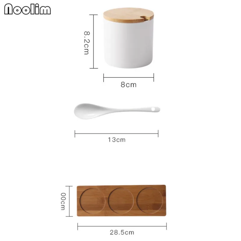 Простая керамическая белая банка для хранения специй сахара соли и коробка
