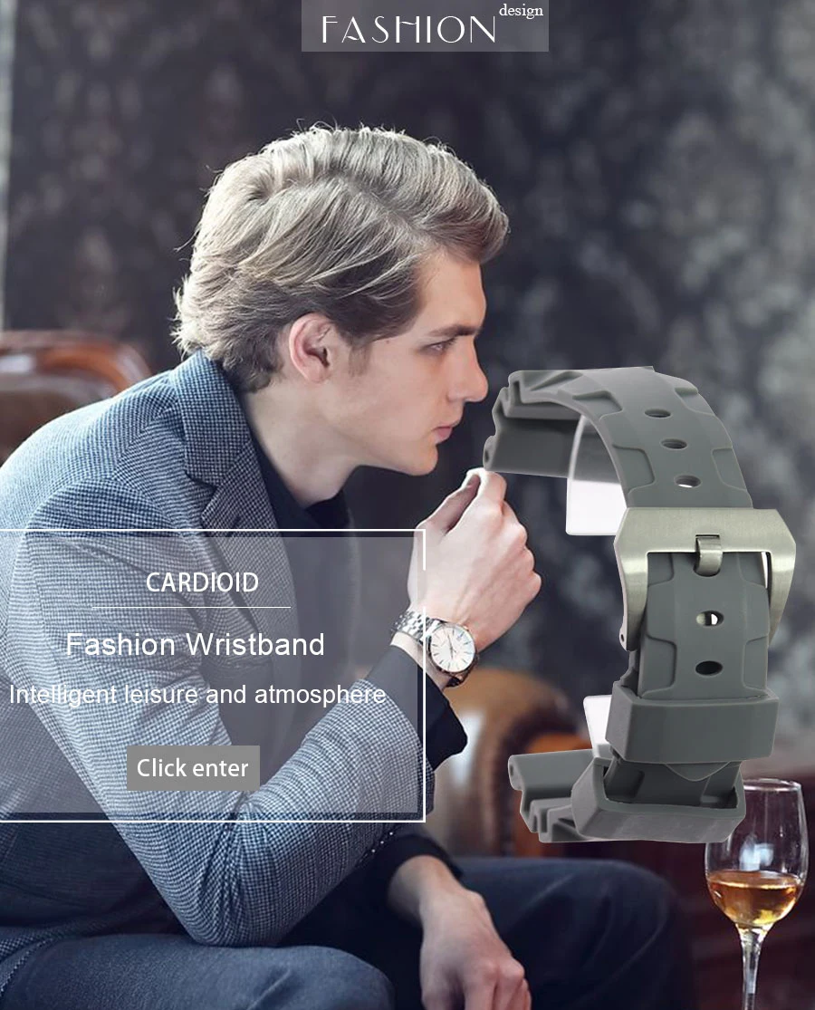 Frontier классический ремешок для часов PANERAI 26 мм Мягкие силиконовые часы сменный ремешок для люминора погружные аксессуары для часов
