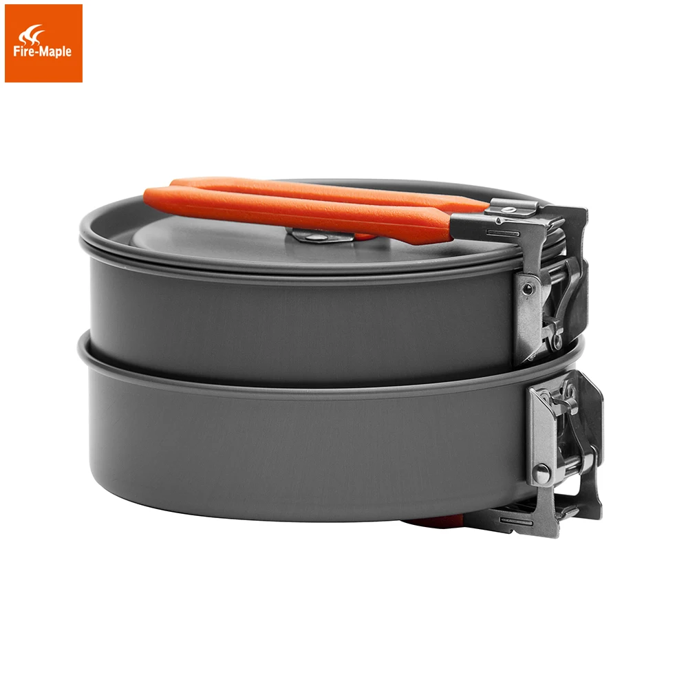 Fire Maple Feast 5 Outdoor Camping Hiking Pinic Cookware Backpacking Cooking Picnic 3 Pots 1 Frypan Set Foldable Handle FMC-F5 | Спорт и