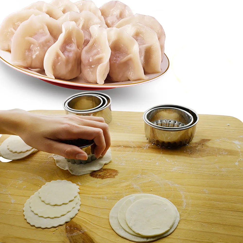 Клецки оболочки резак 3 шт. Нержавеющая сталь клецки Mold Maker пельмени Пресс