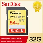 SanDisk Extreme SD карта 32 Гб SDHCSDXC карта памяти 128 ГБ carte sd 64 Гб cartao de memoria U3 класс 10 90 Мбс для камеры Canon