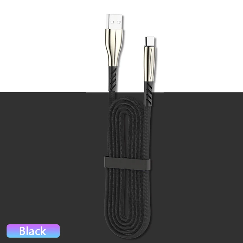 Черный Usb type-C кабель для huawei samsung Xiaomi USBC кабель для мобильного телефона Быстрая зарядка type C 3 м длинный провод кабель для usb type-C устройств - Цвет: Черный