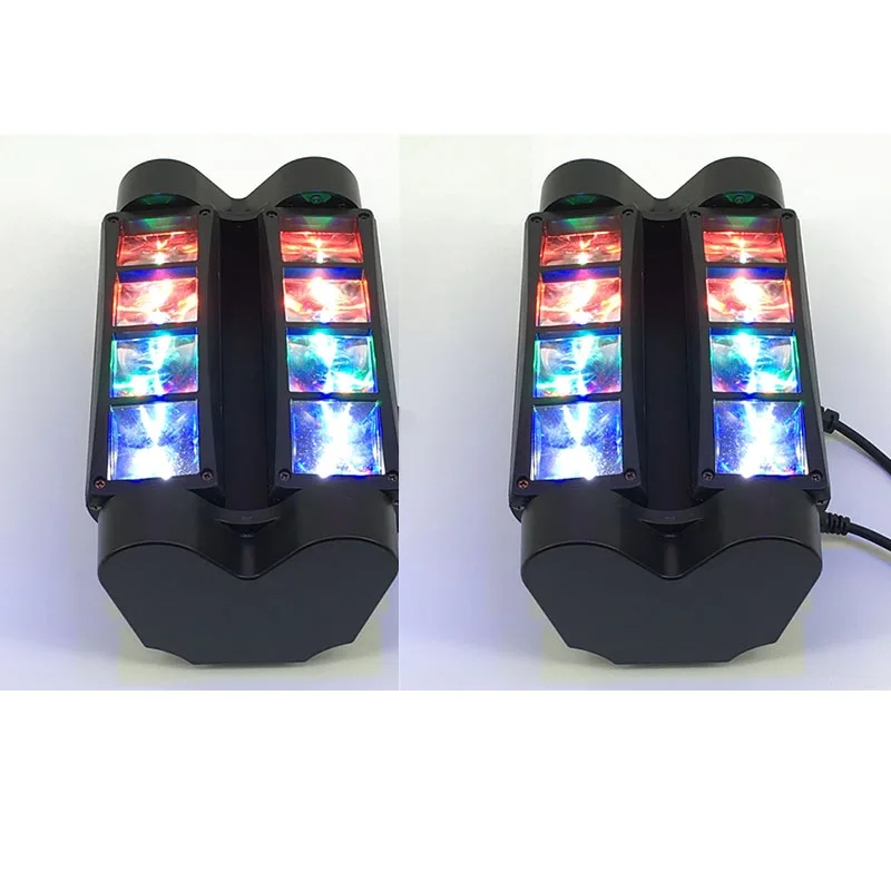 

2pcs/lot 8x10W Mini Led Spider Light Sound Mode LED Moving Head Lights led Beam Stage Dj RGBW DMX512 disco lighting