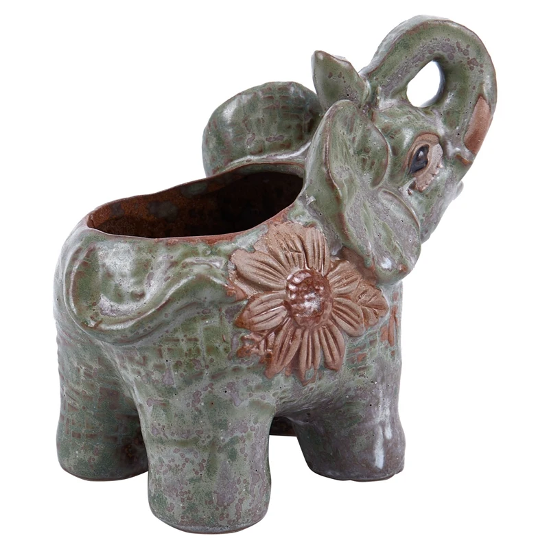 Ceramic Mini Elephant Cacti Succulent Plant Pot Flower Planter Garden Home Decor | Инструменты
