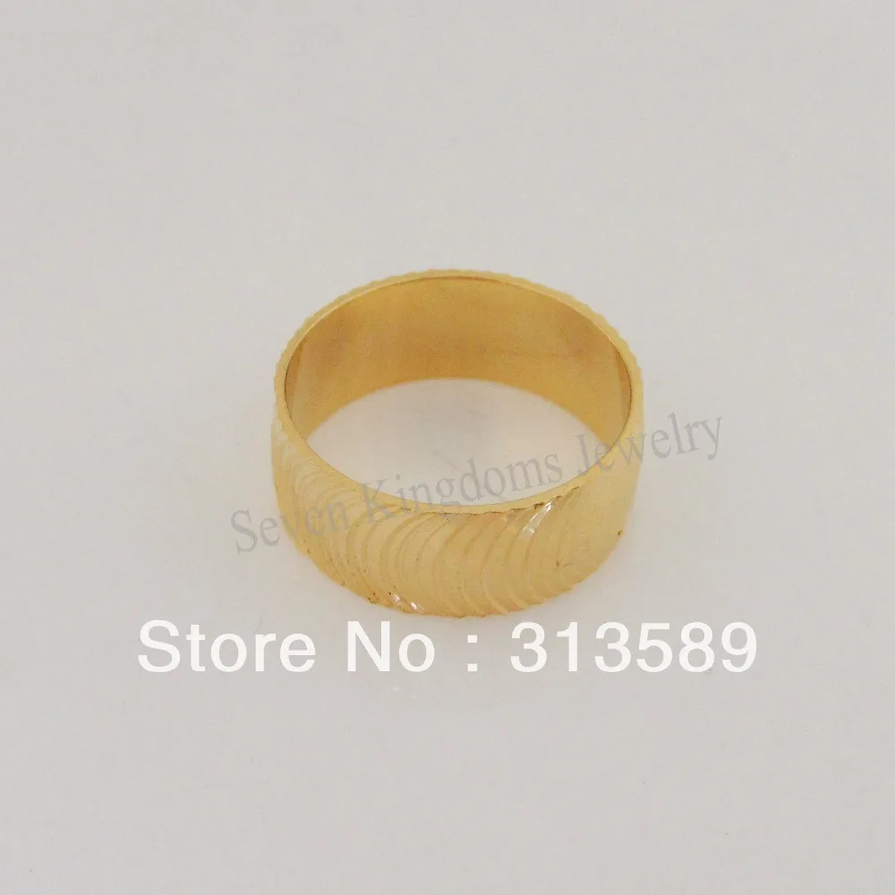 Новое обручальное кольцо GP с резным покрытием из желтого золота 8 мм SZ6 7 9 10 11