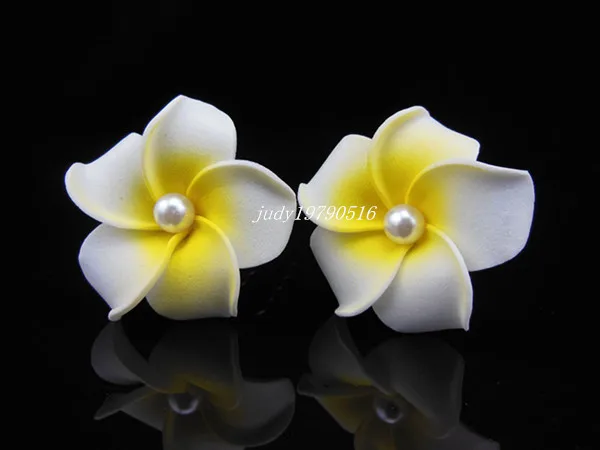 100 шт белый Гавайский Плюмерия Жемчужный Цветок пена заколки для волос