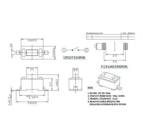Тактовый переключатель SMD 10 шт. 3x6x4 3 мм разъемы кнопка 3*6*4 тактильные
